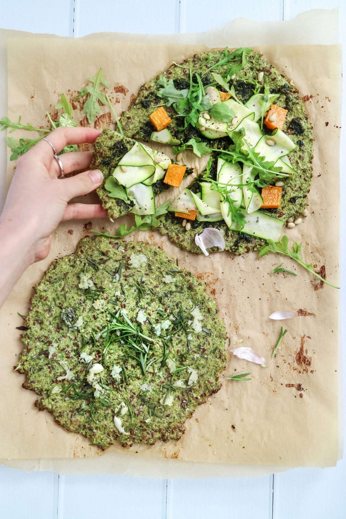 Broccoli and Flax Seed Pizza Bases