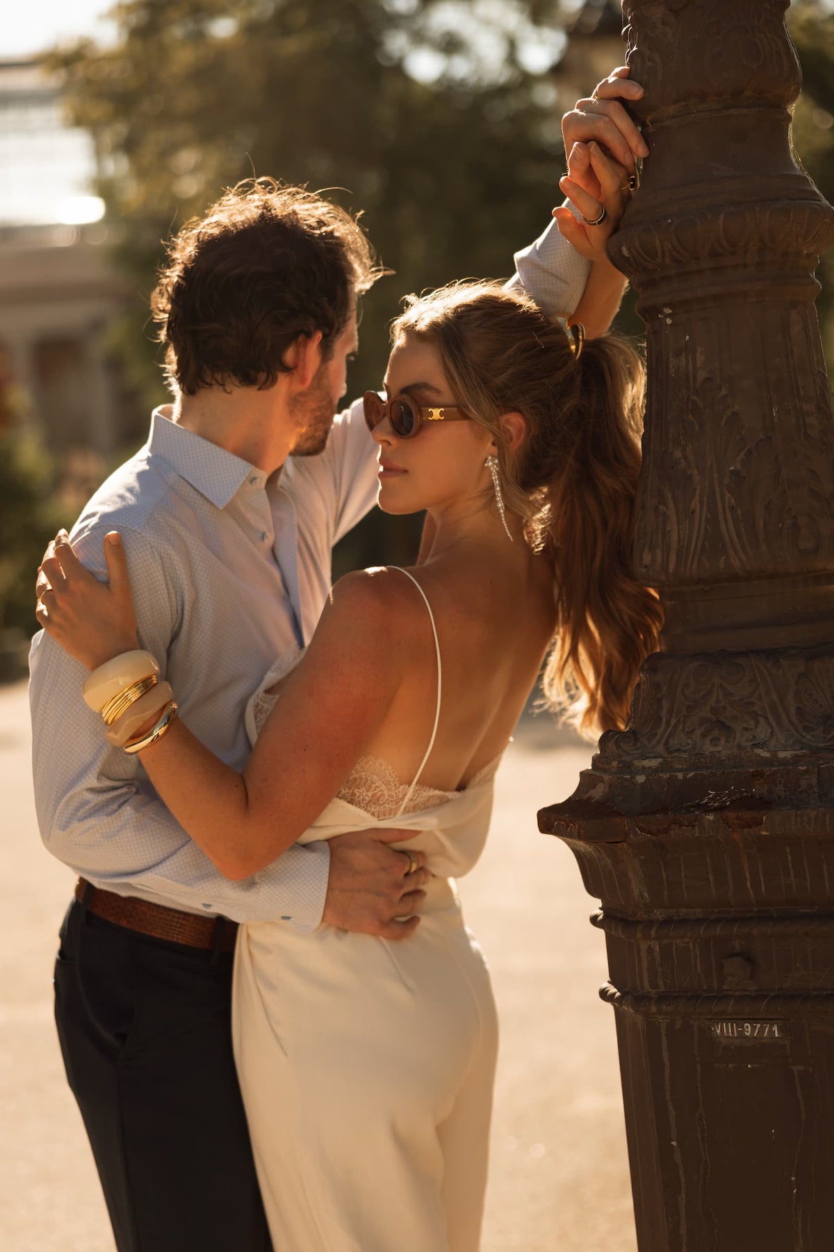 Monica Yates and husband Hal in Paris, letting her man lead.