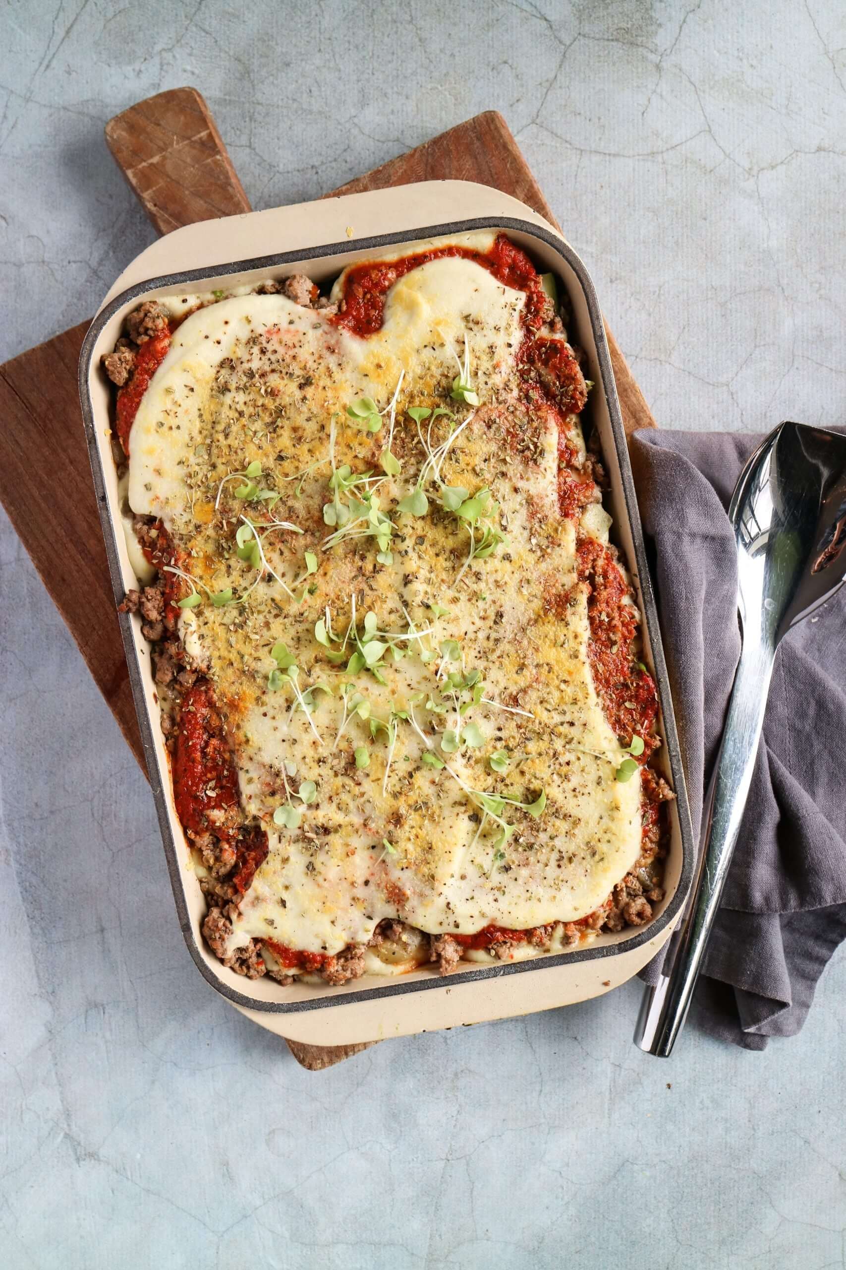 Zucchini Lasagne with Cauliflower ‘Cheese’