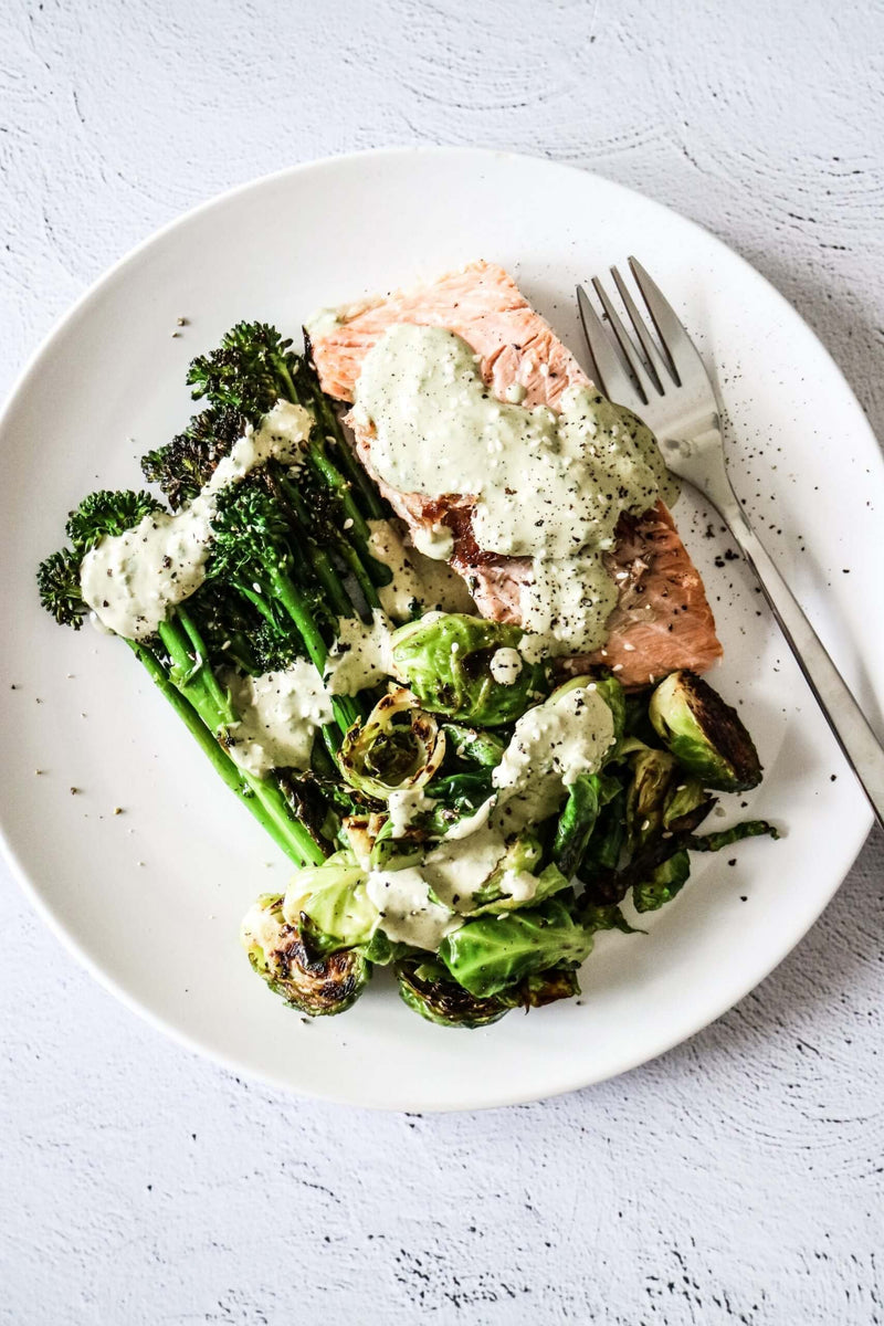 Pistachio Crusted Salmon with Spring Greens | Monica Yates Health