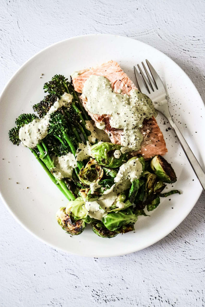 Pistachio Crusted Salmon with Spring Greens