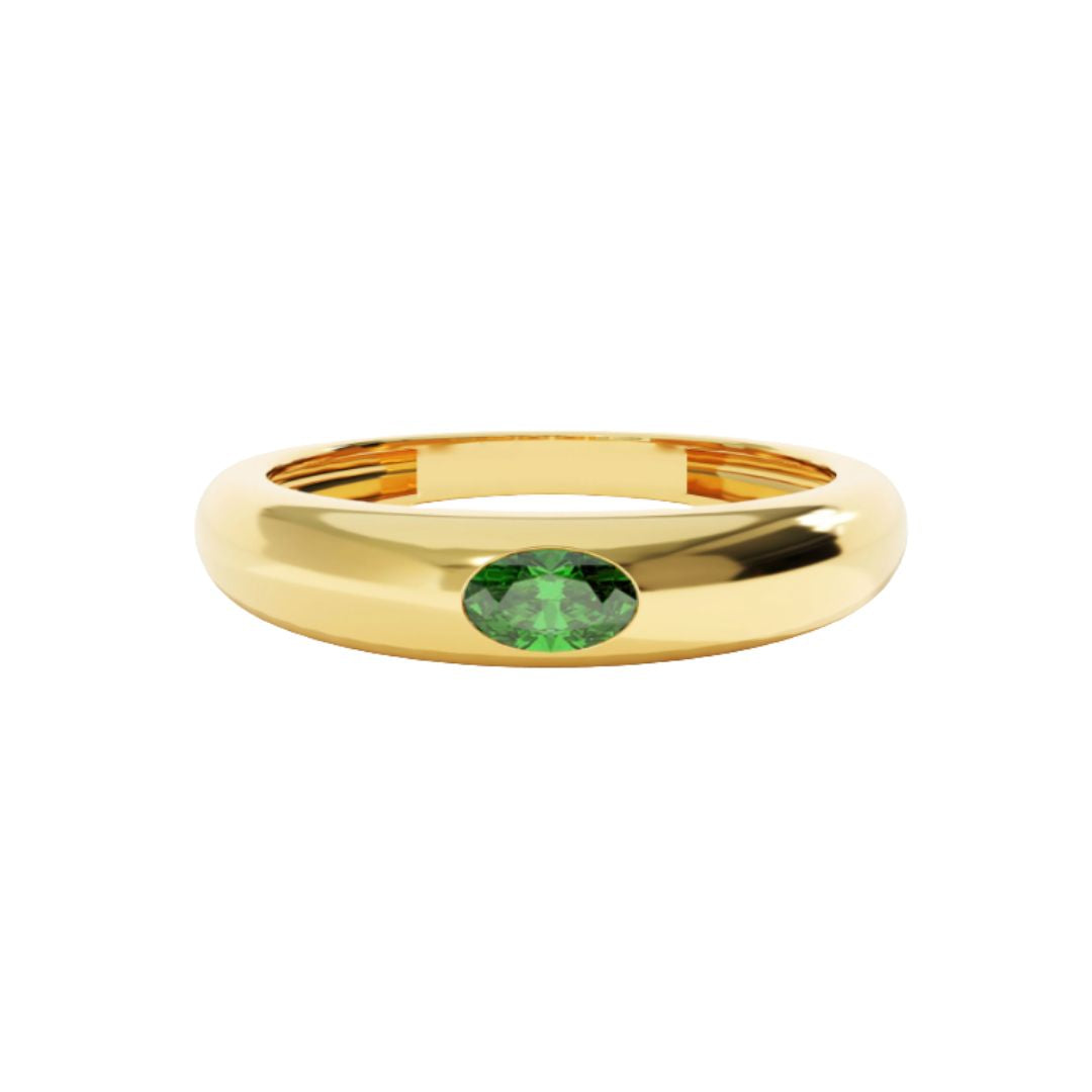 The Eternate Flush Set Oval Cut Birthstone Ring
