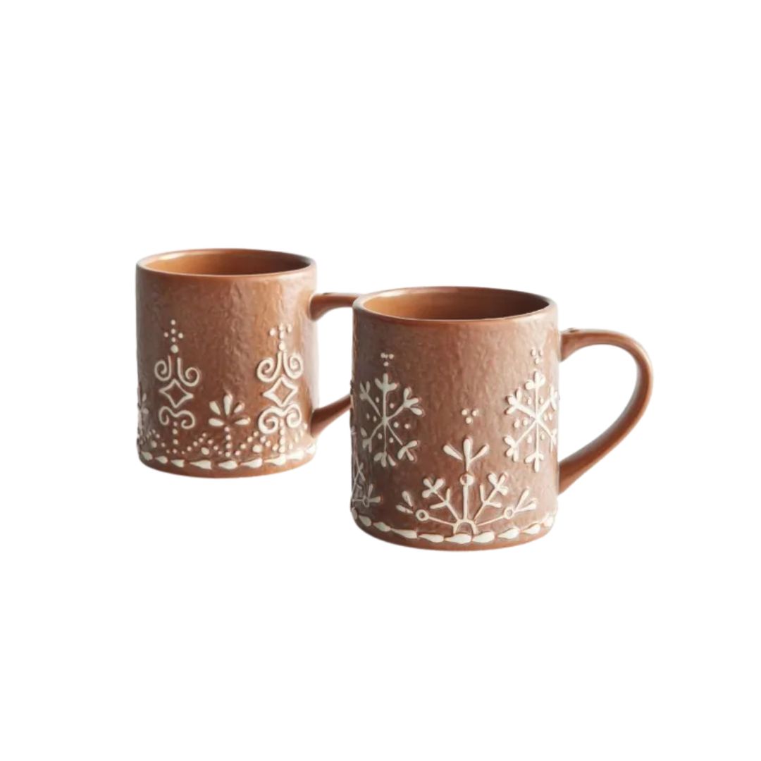 Pottery Barn Gingerbread Stoneware Mugs