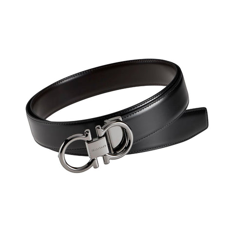 Ferragamo Adjustable & Reversible Double Gancini Leather Belt